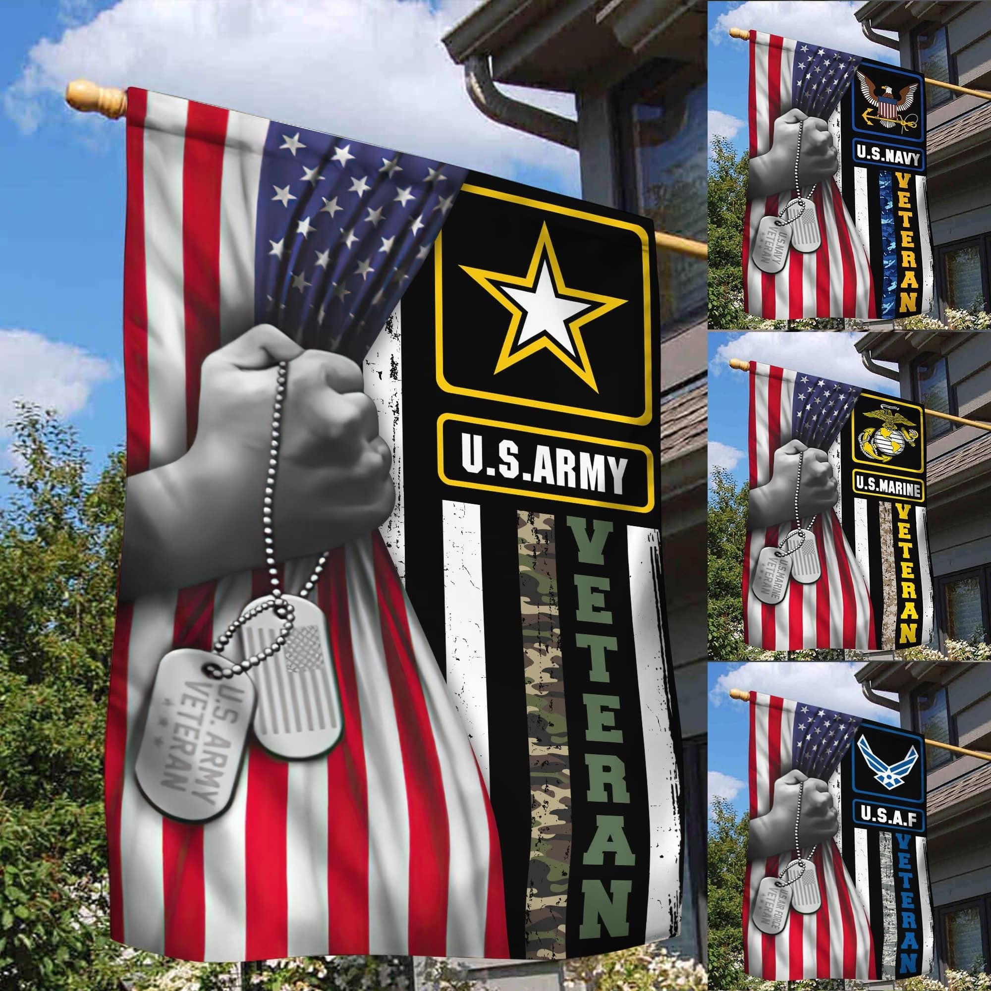 Unique Multi-services American Veteran Flag TVN181001