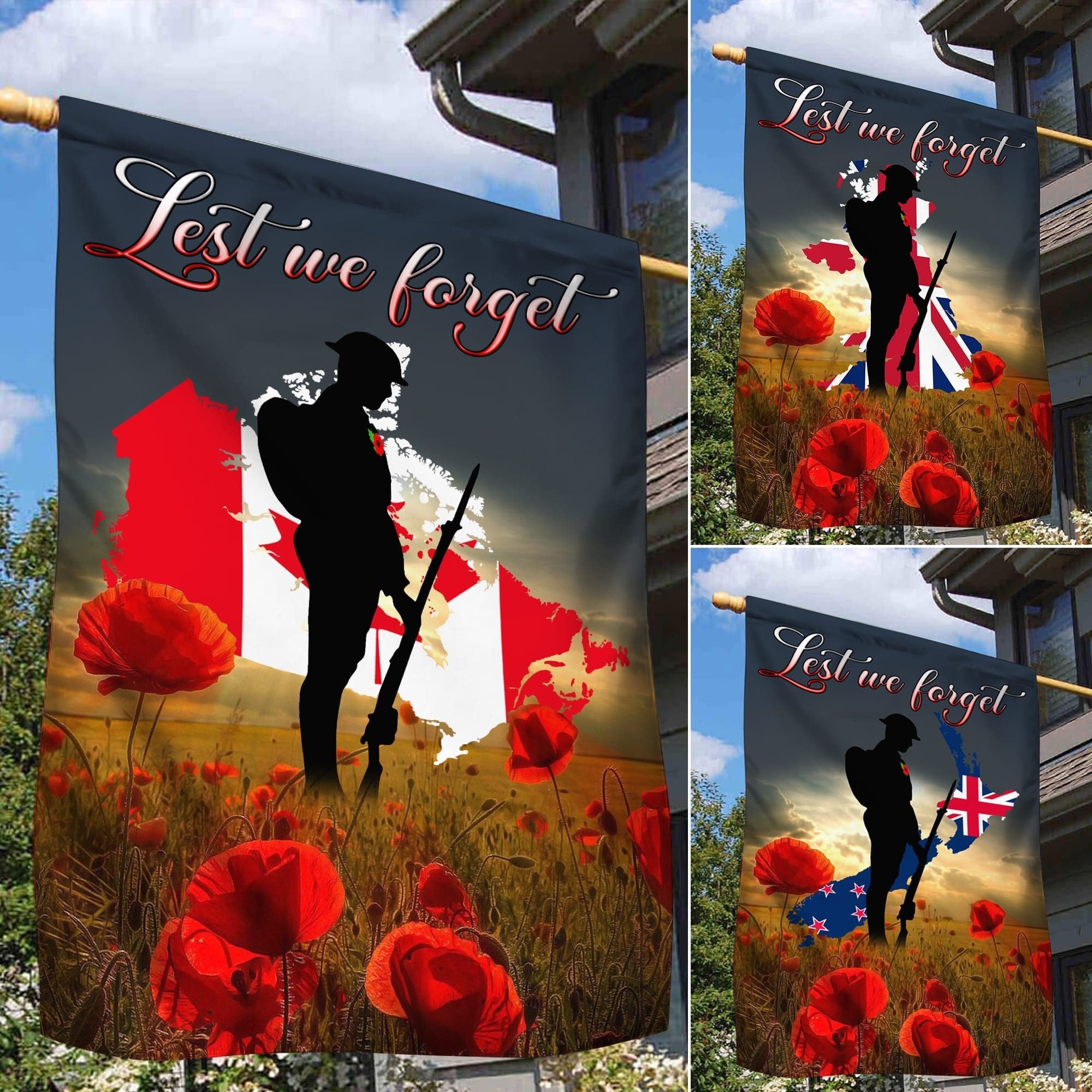 Multinational Lest We Forget Flags TVN181004