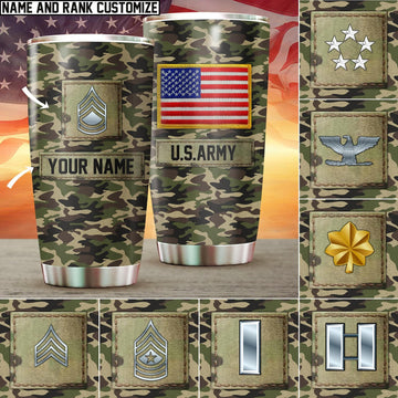 Personalized Multiple Rank Veteran U.S Army Tumbler NVT1201002