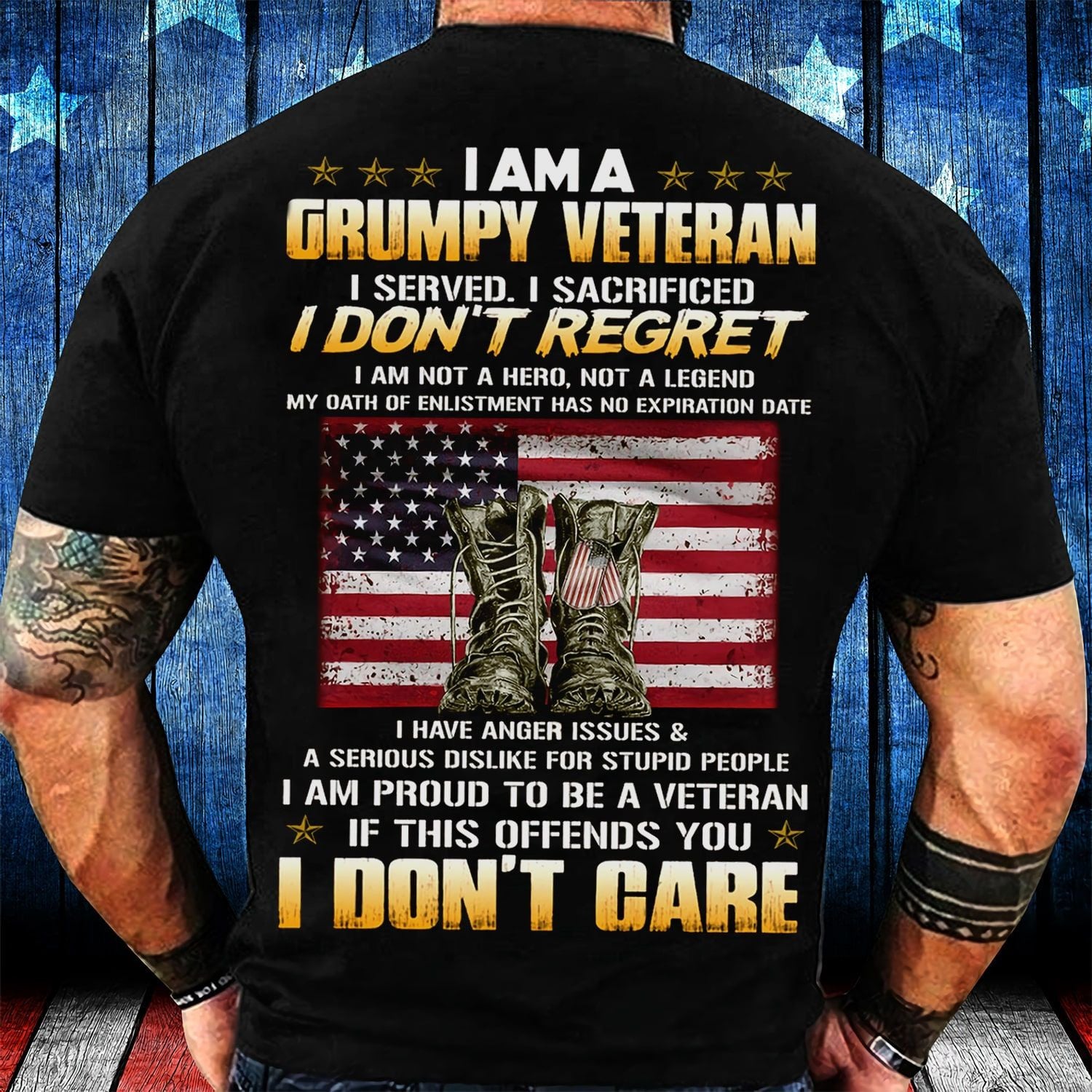 Unique I Am A Grumpy Veteran T-Shirt NVT201001