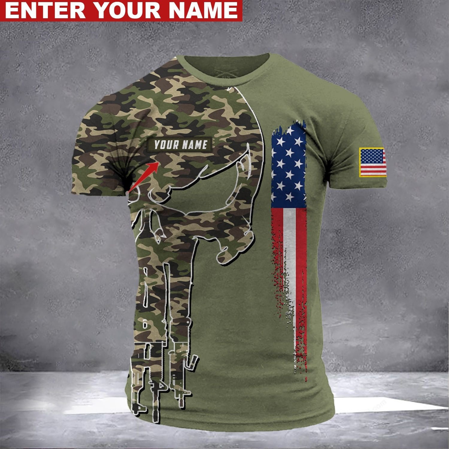 Personalized Name Veteran Punisher T-Shirt PVC040902