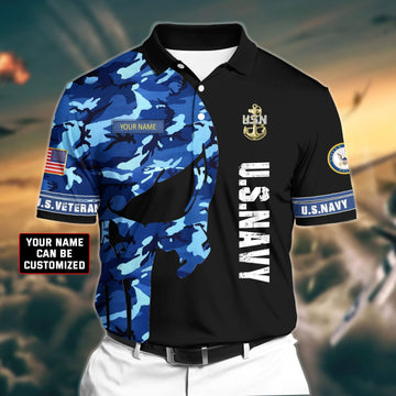 Personalized Premium Veteran U.S Navy 3D Polo All Over Printed NDT260507MT