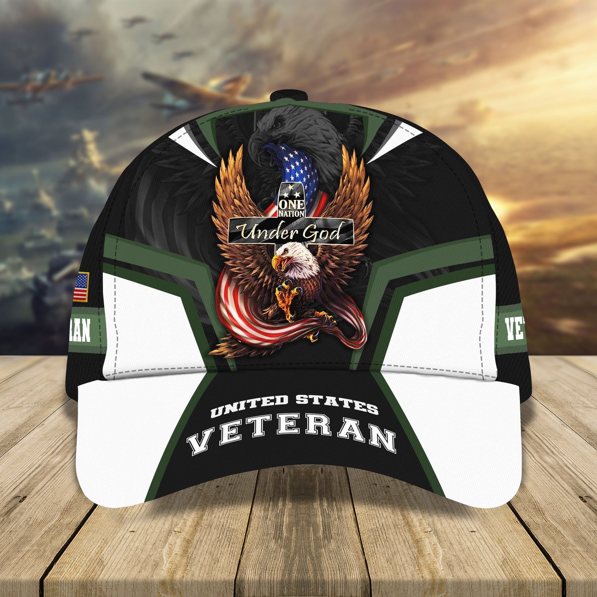 US Veteran One Nation Under God Classic Cap Multicolored 3D Printed