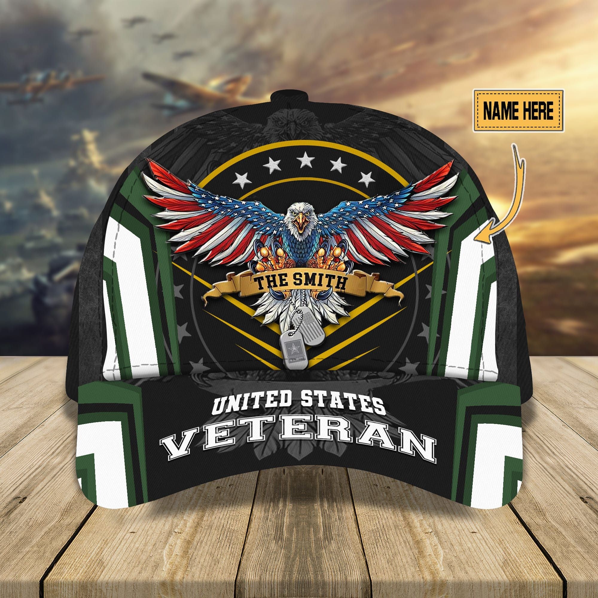 US Veteran Eagle Pride Classic Cap Multicolored Personalized