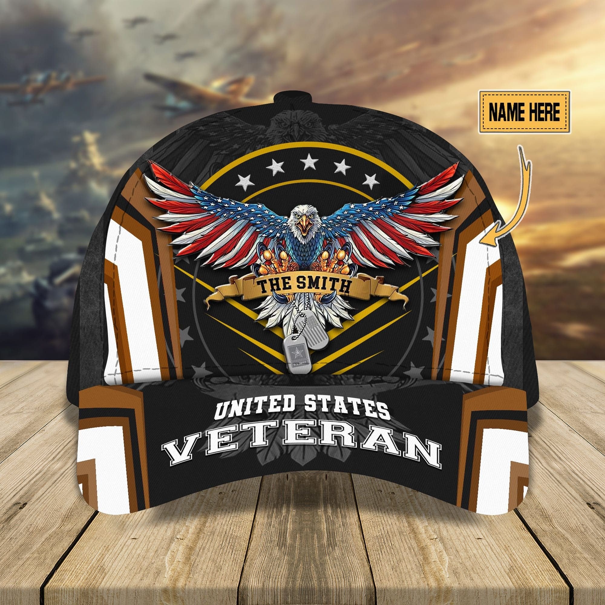 US Veteran Eagle Pride Classic Cap Multicolored Personalized