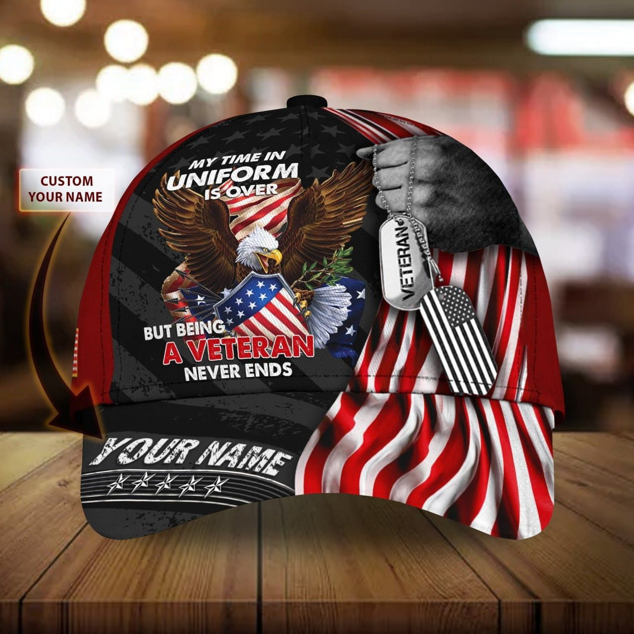 Being A Veteran Never Ends Classic Cap 3D Personalized