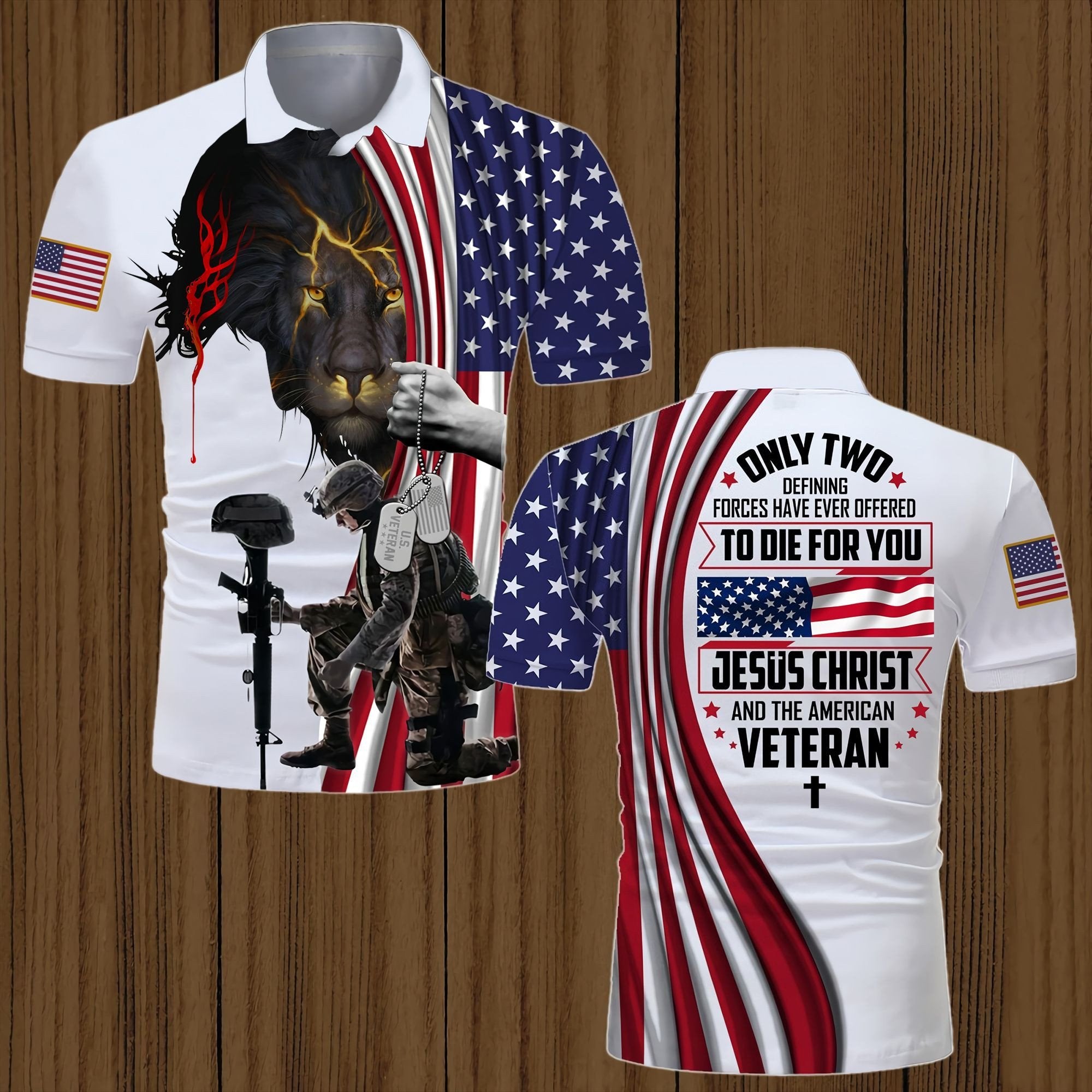 Unique Jesus Christ And Veteran Polo Shirt TVN261007