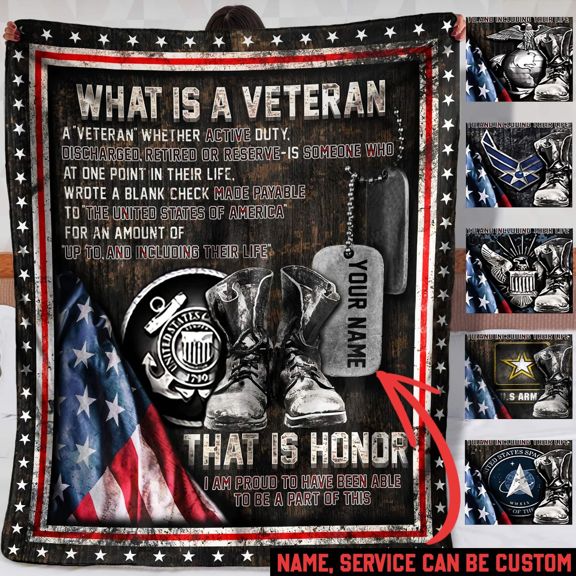 Personalized Unique U.S Veteran Bedding Set PVC281001