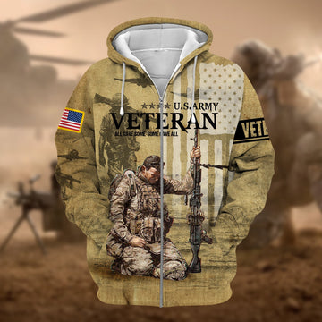 Unique U.S.ARMY Veteran zip hoodie PVC081104