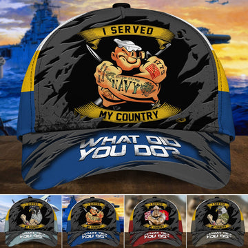 Unique Multiple US Military Services Veteran Cap PVC301001