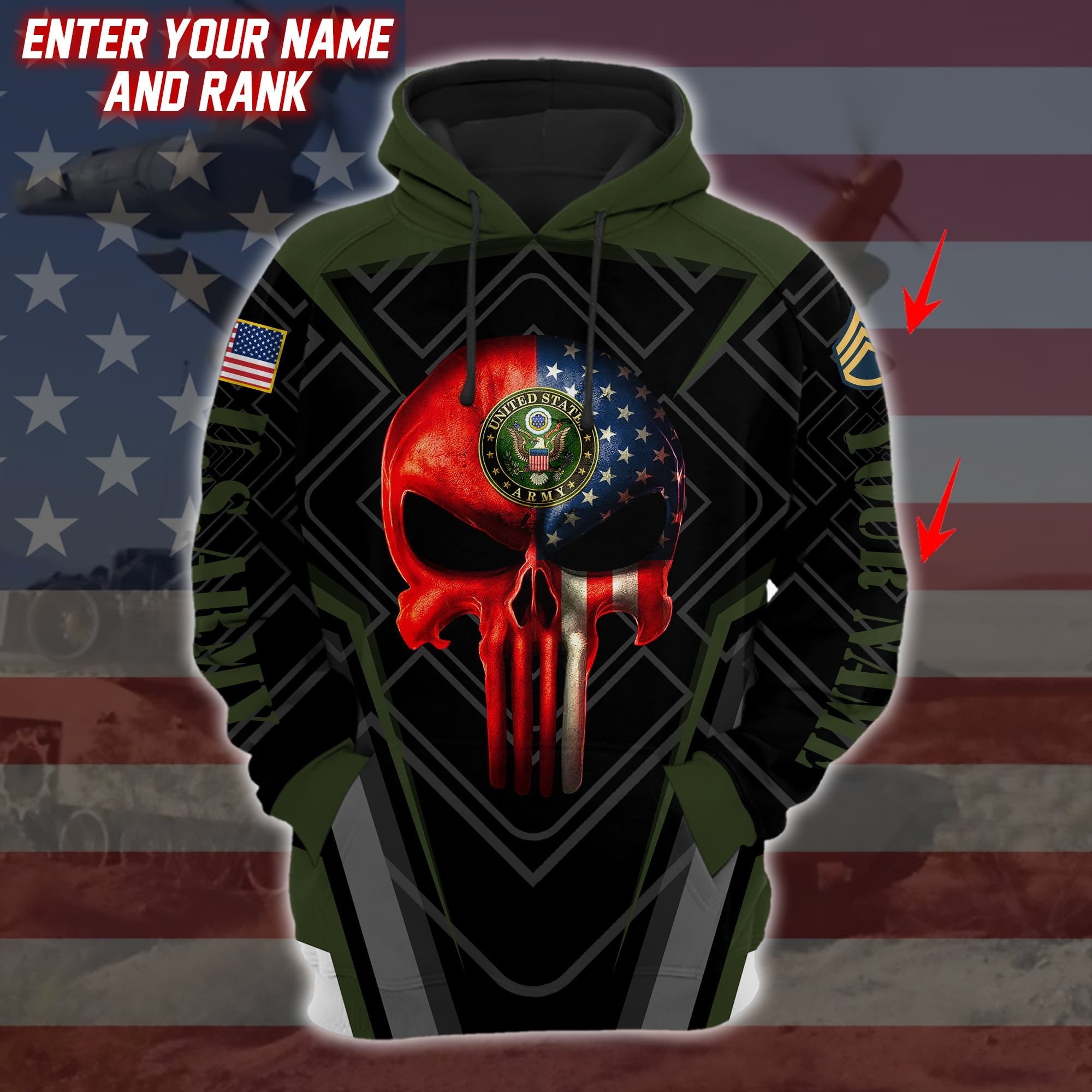 Personalized Unique Proud US Veteran Hoodie PVC081103