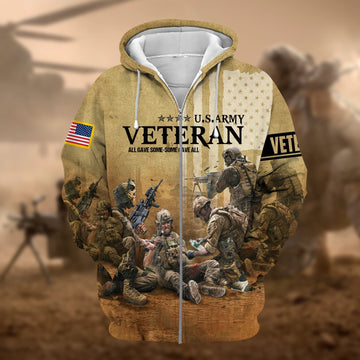 Unique U.S. Veteran Zip Hoodie PVC091103