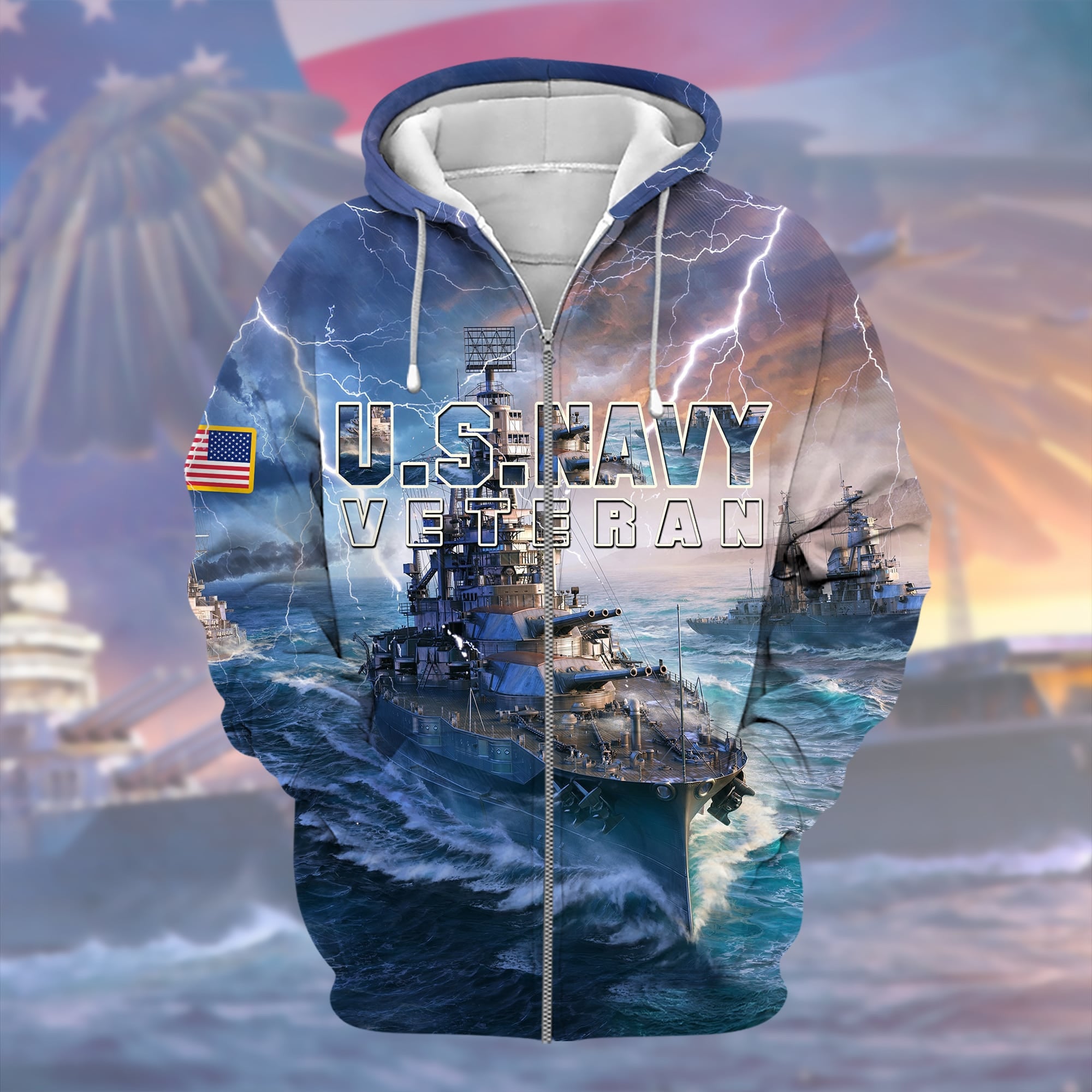 Unique U.S.Navy Veteran Zip Hoodie PVC031103