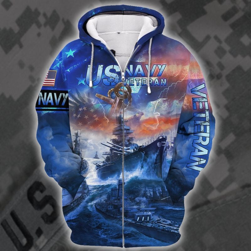 Unique U.S.Navy Veteran Zip Hoodie XC6009