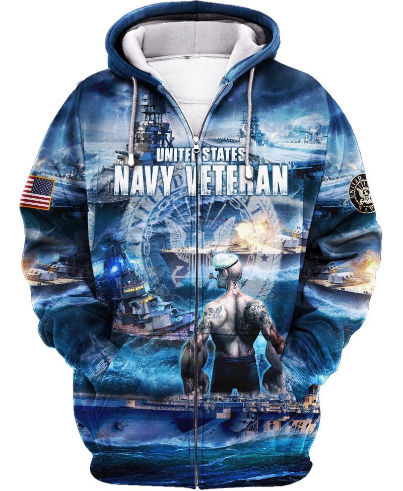 Unique U.S Navy Veteran Zip Hoodie PVC221112