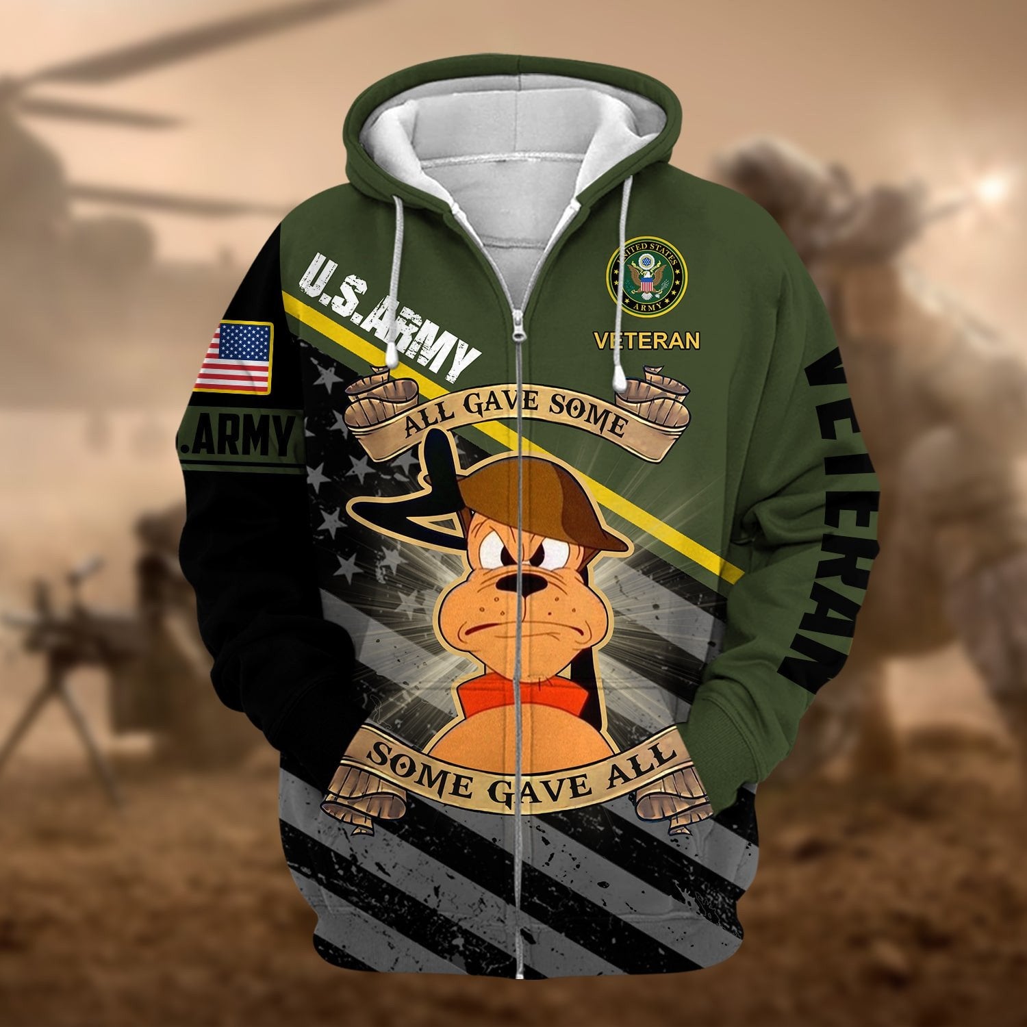 Unique U.S.ARMY Veteran Zip Hoodie PVC251101