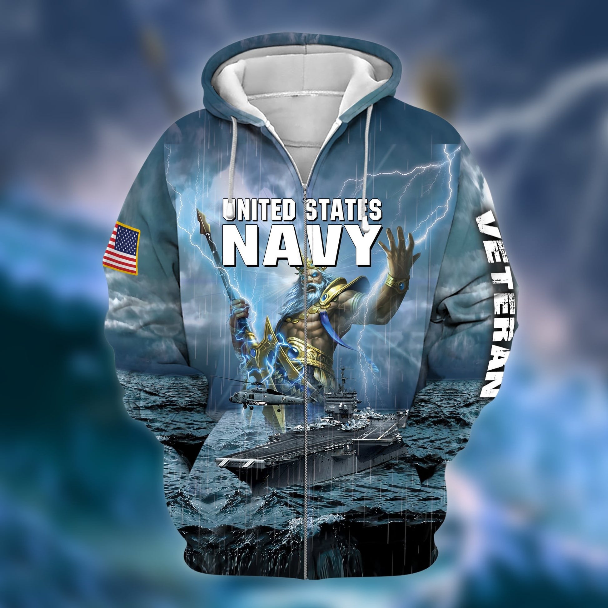Unique U.S. Navy Veteran Zip Hoodie PVC081202