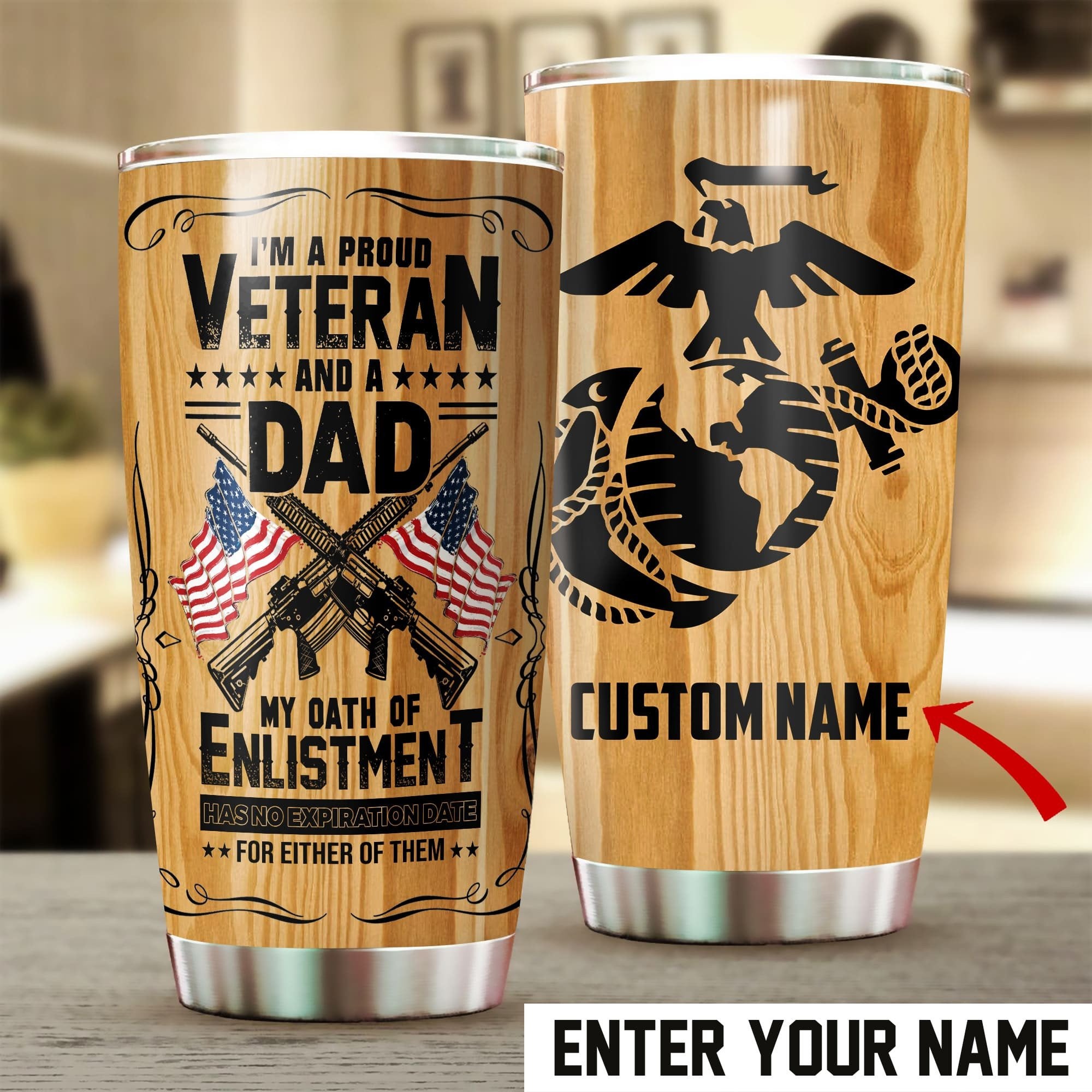 Personalised Unique Multiple Service Veteran Tumbler TVN120102