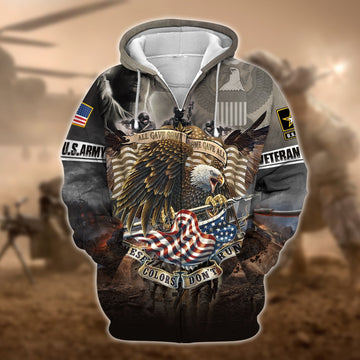 Unique U.S.Army Veteran Zip Hoodie TVN120103