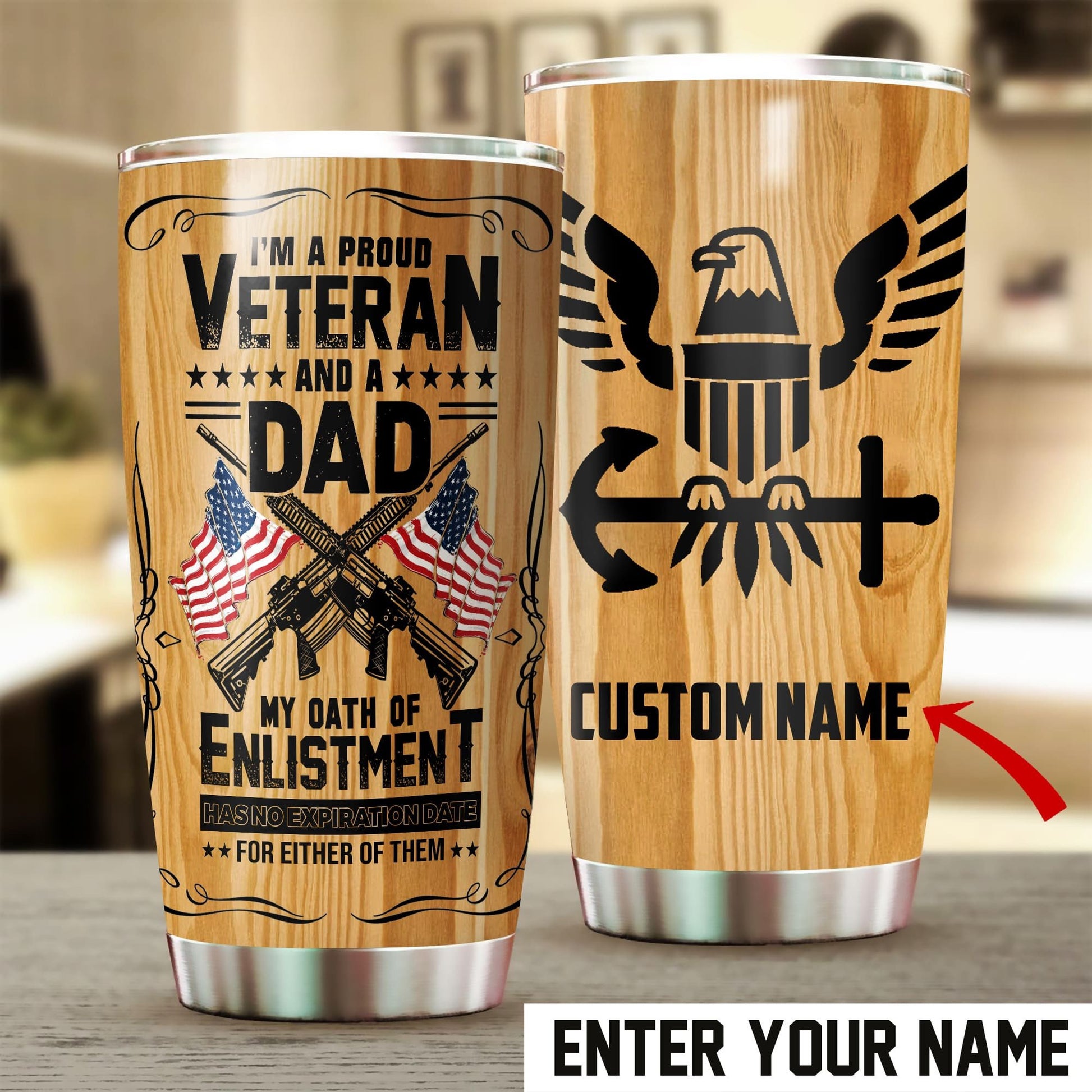 Personalised Unique Multiple Service Veteran Tumbler TVN120102