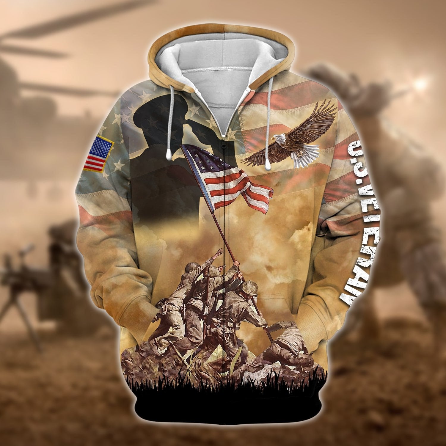 Unique U.S. Veteran Zip Hoodie TVN120103