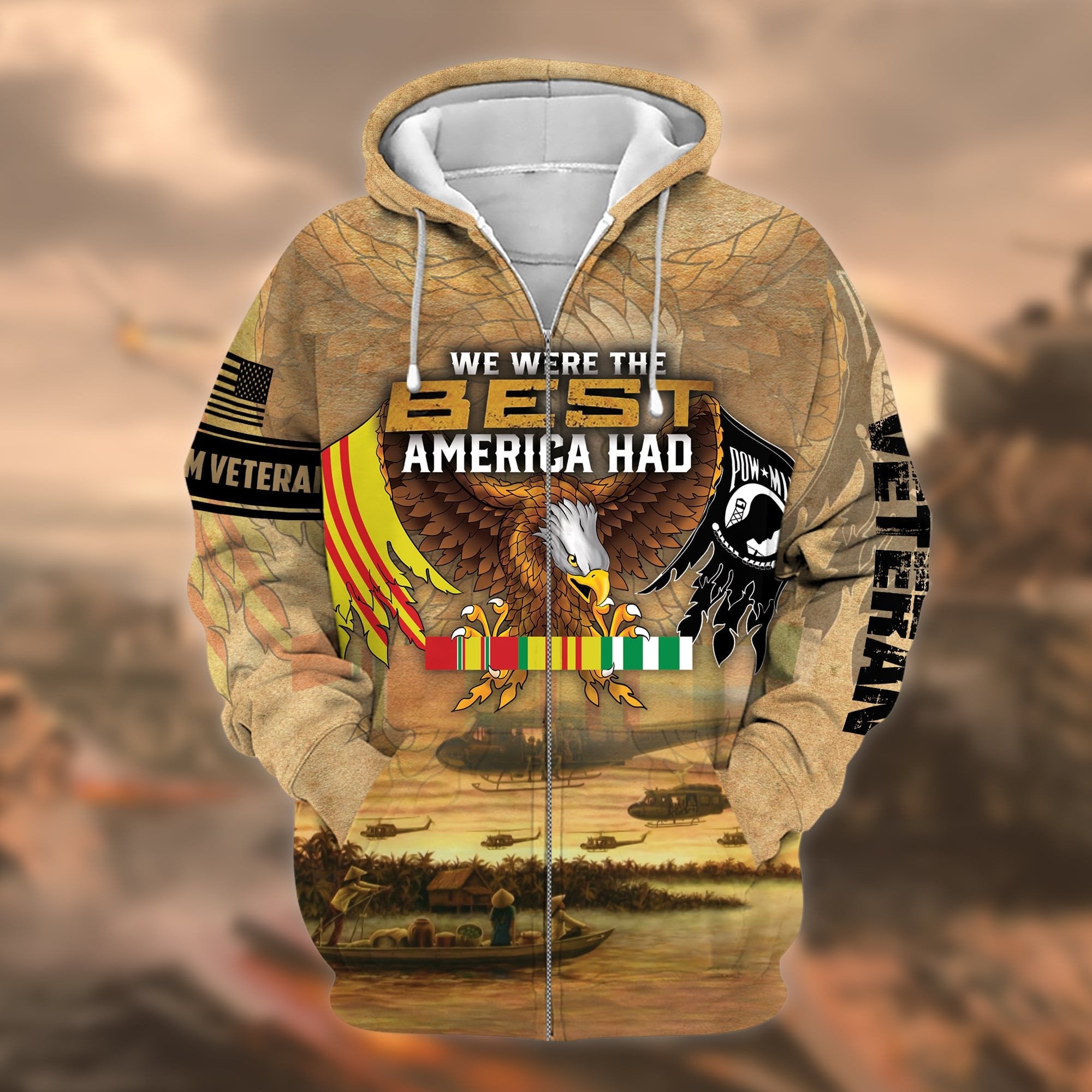 Unique Vietnam Veteran Memorial Zip Hoodie TVN170104