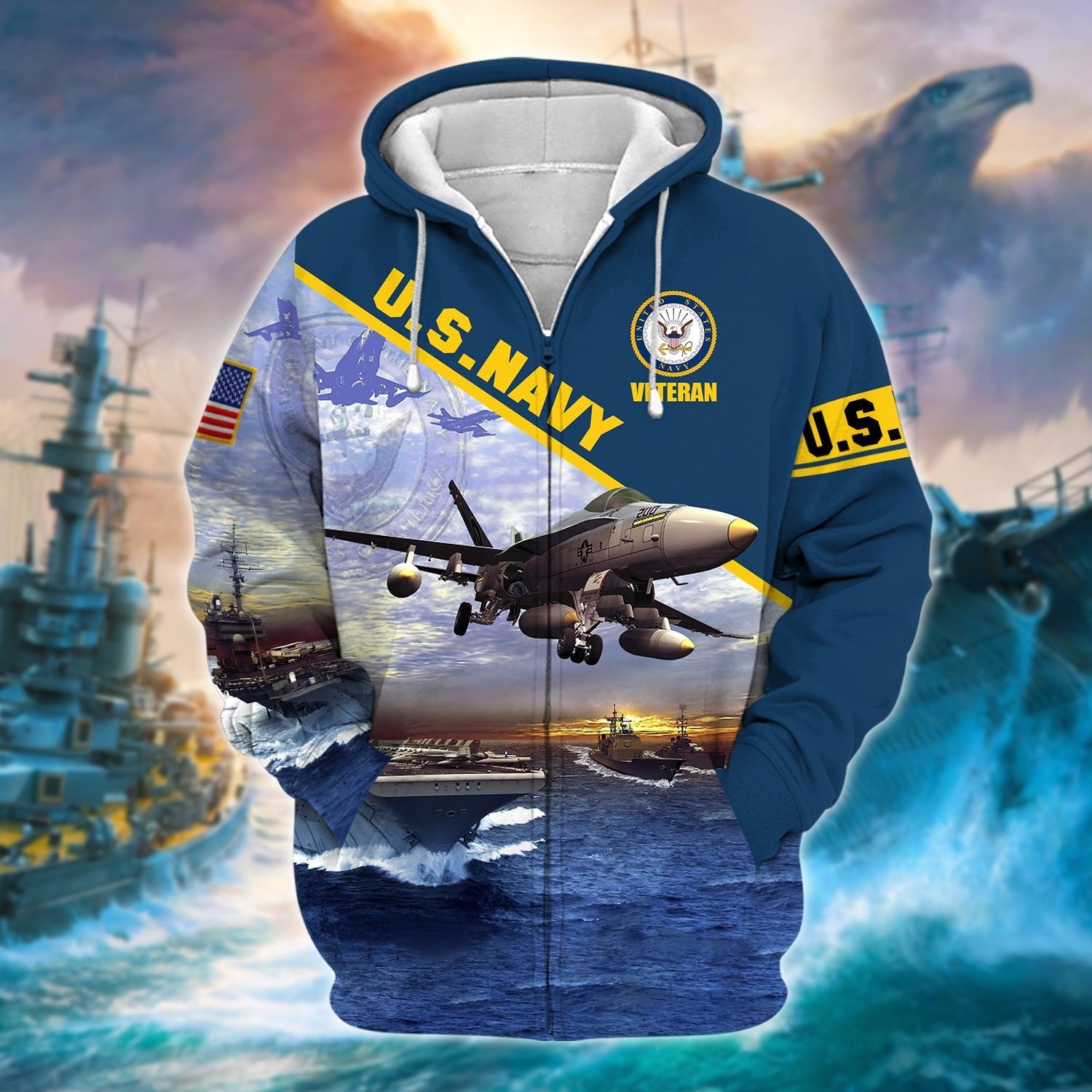 Unique U.S. Navy Veteran Zip Hoodie PVC170103