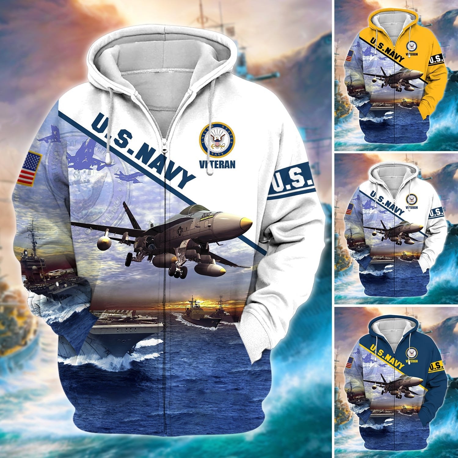 Unique U.S. Navy Veteran Zip Hoodie PVC170103