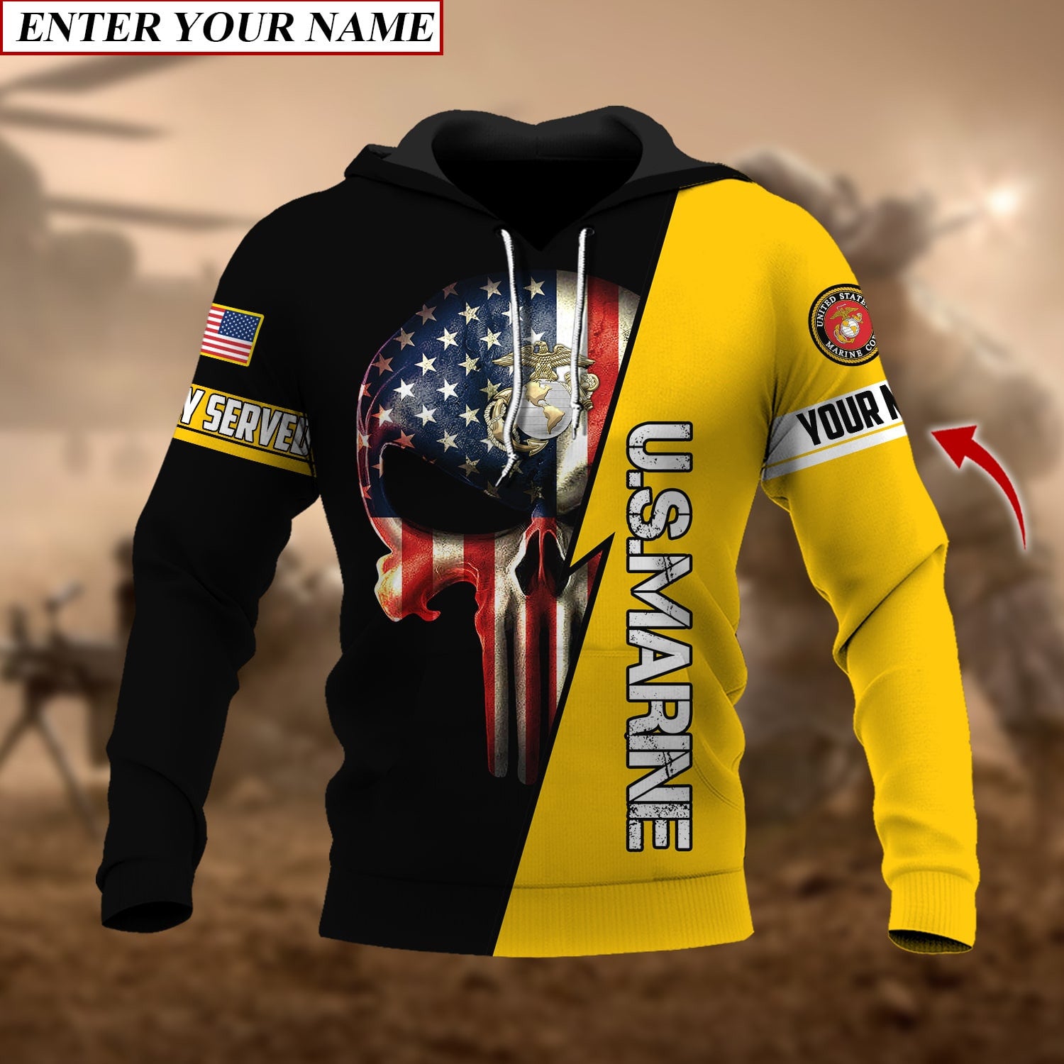 Personalised Premium The Punisher Veteran Hoodie TVN230101