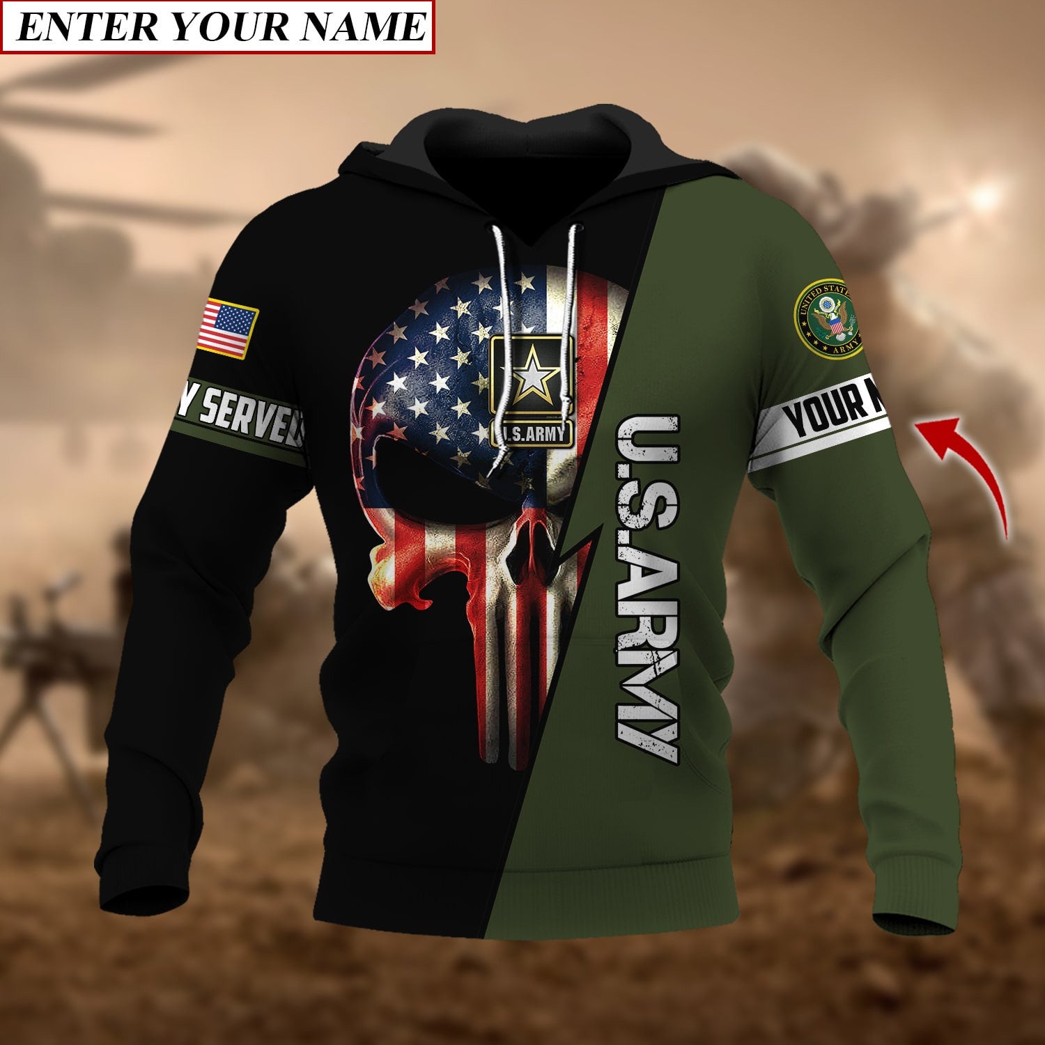 Personalised Premium The Punisher Veteran Hoodie TVN230101