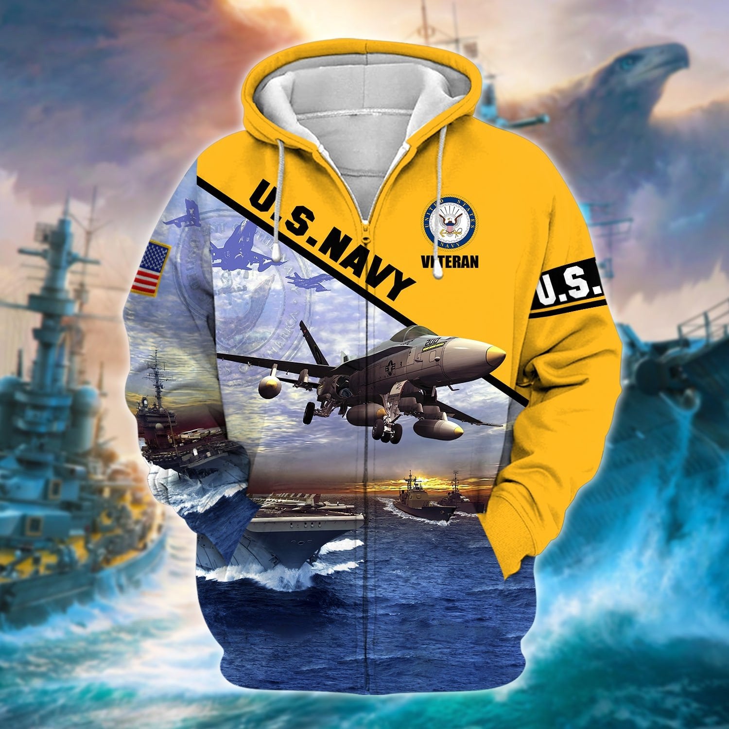 Unique U.S. Navy Veteran Zip Hoodie PVC170103