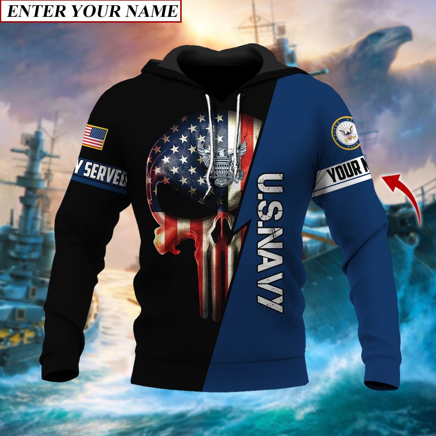 Personalised Premium The Punisher Veteran Hoodie TVN230101