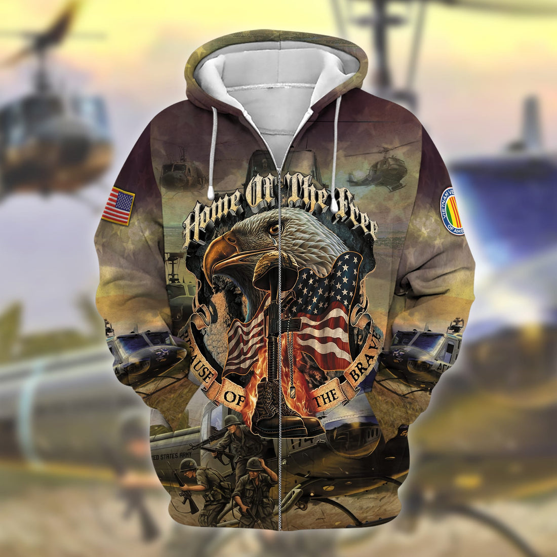 Home Of The Free Because Of The Brave Zip Hoodie TVN210101