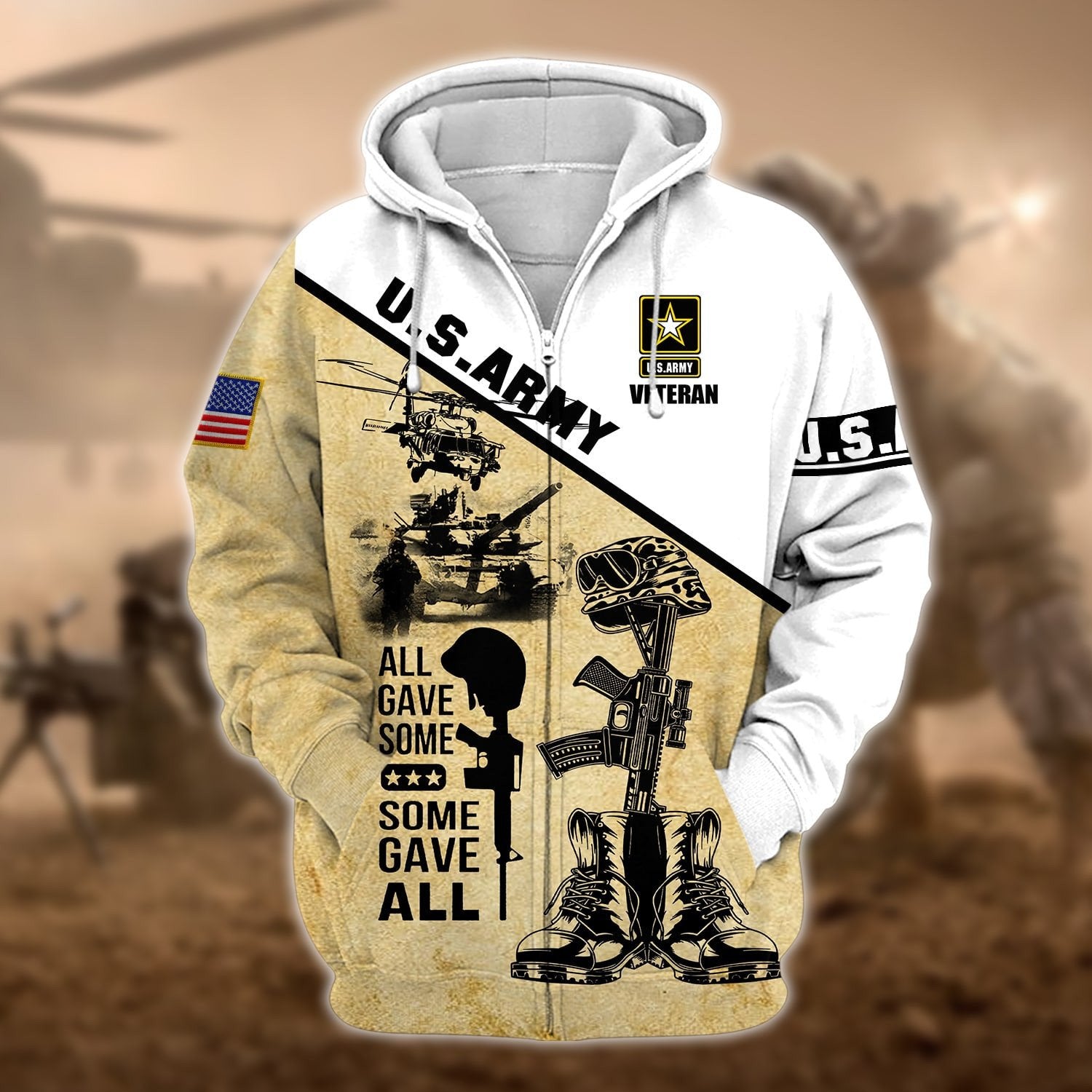 Unique U.S.Army Veteran Zip Hoodie PVC150202
