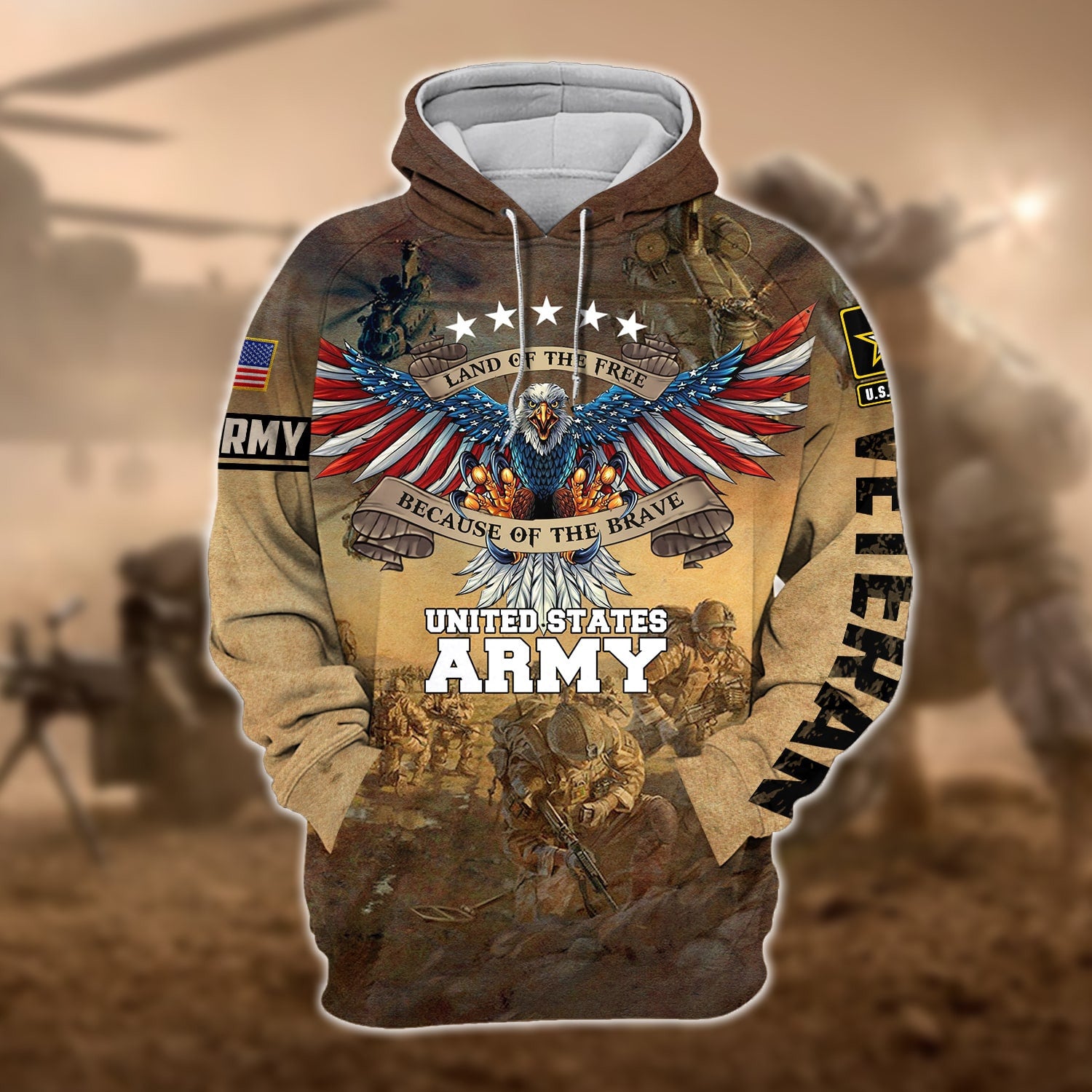 Unique U.S. Army Veteran Zip Hoodie PVC150204