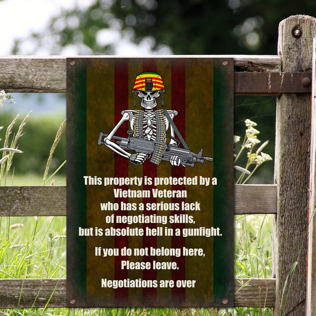 Premium Vietnam Veteran Owned Property Metal Sign TVN070302