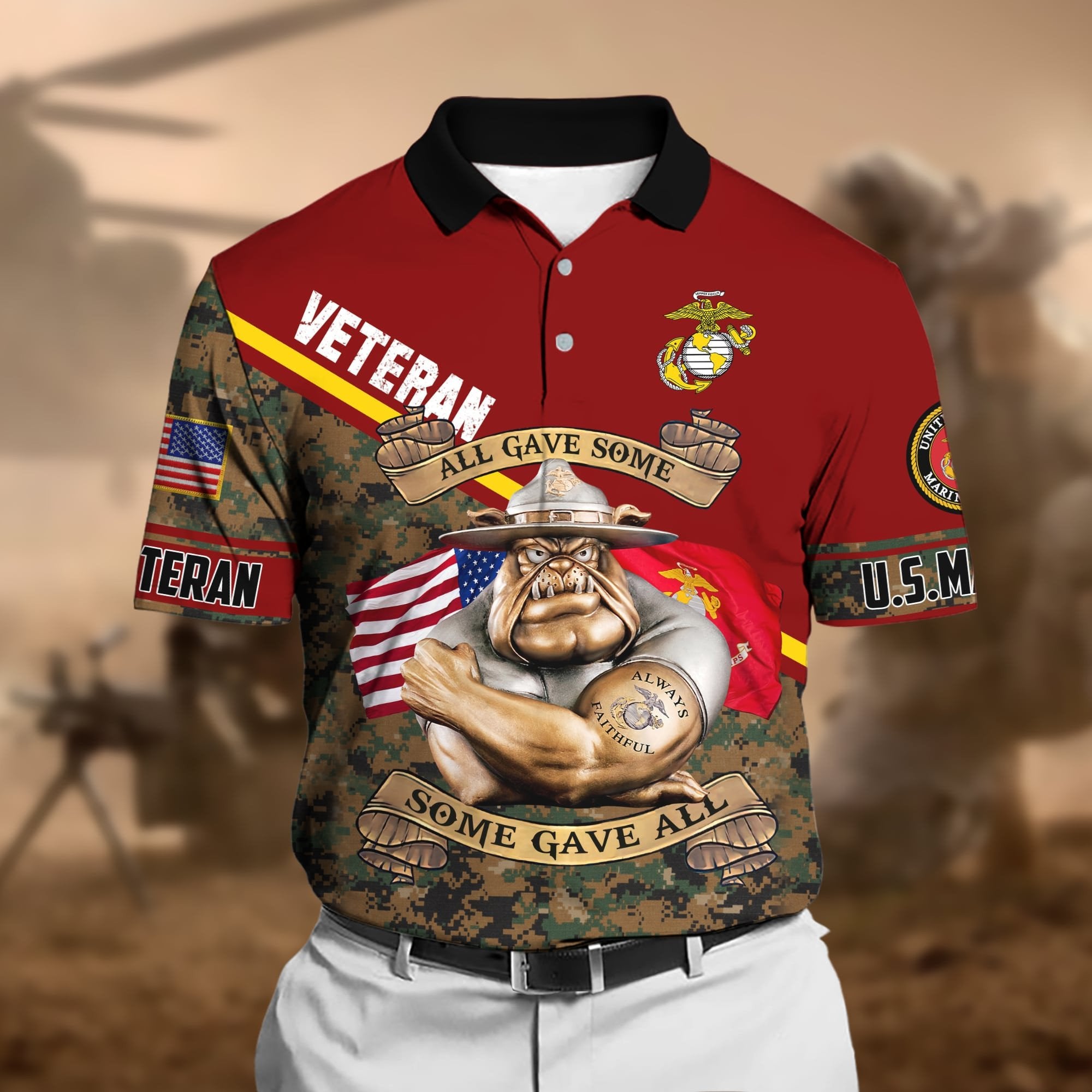 Unique U.S Multiple Service Veteran Polo Shirt PVC040302