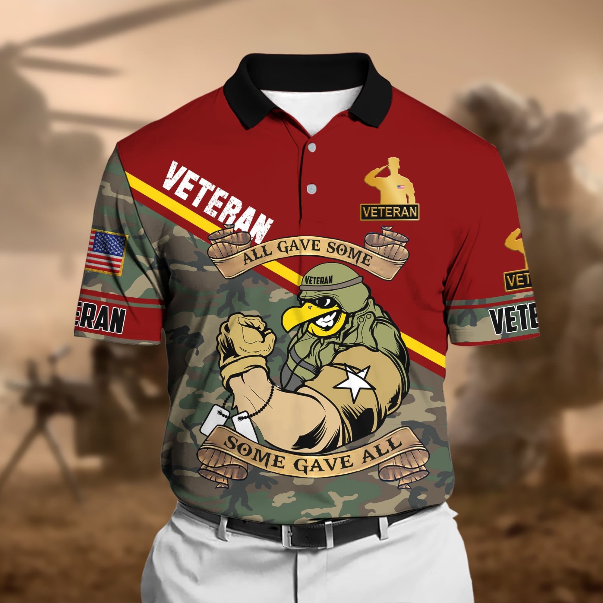 Unique U.S Multiple Service Veteran Polo Shirt PVC040302