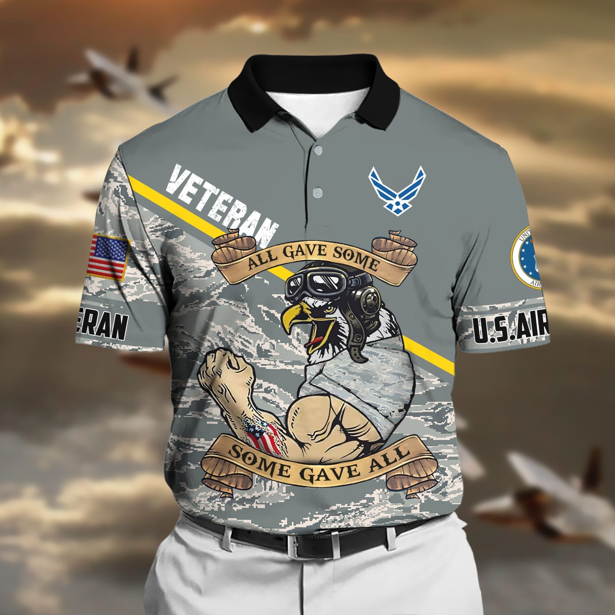 Unique U.S Multiple Service Veteran Polo Shirt PVC040302