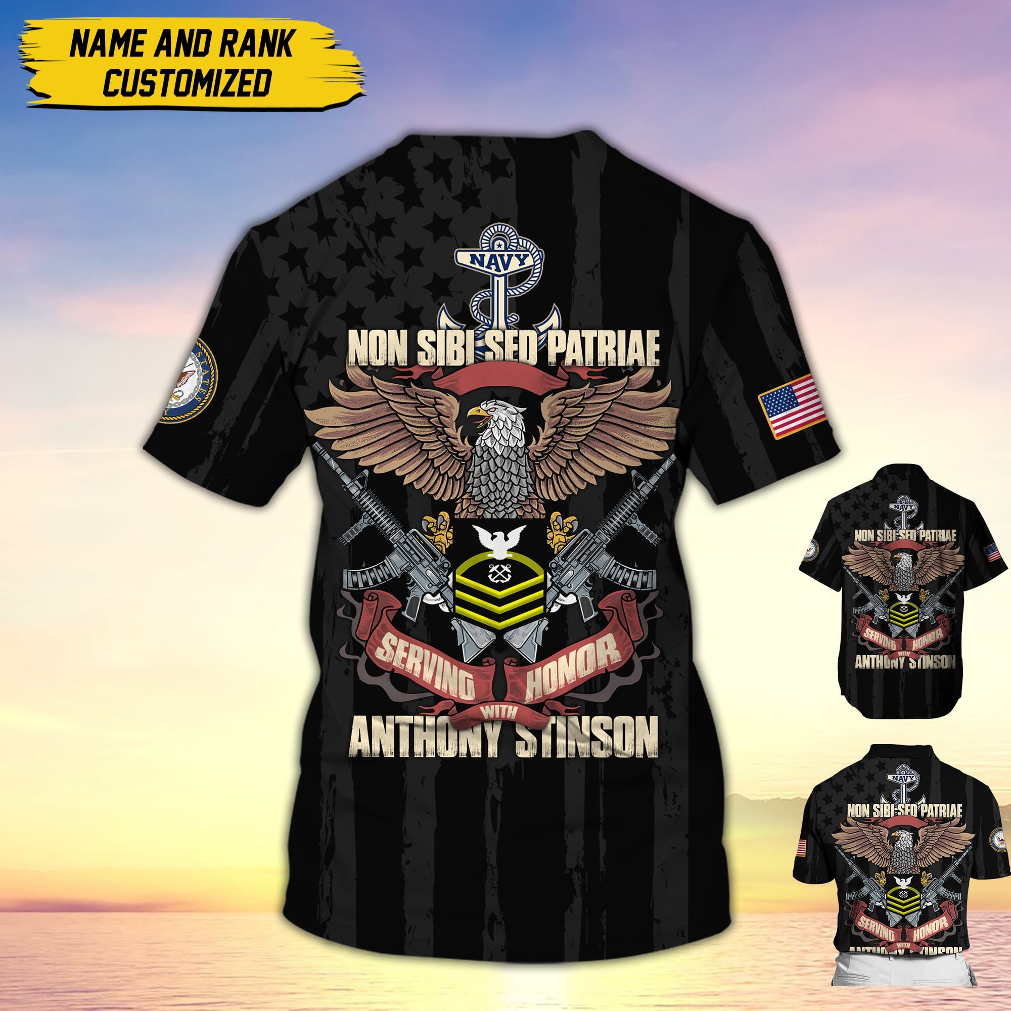 Non Sibi Sed Patriae Serving With Honor US Navy Personalized All Over Printed MH310506