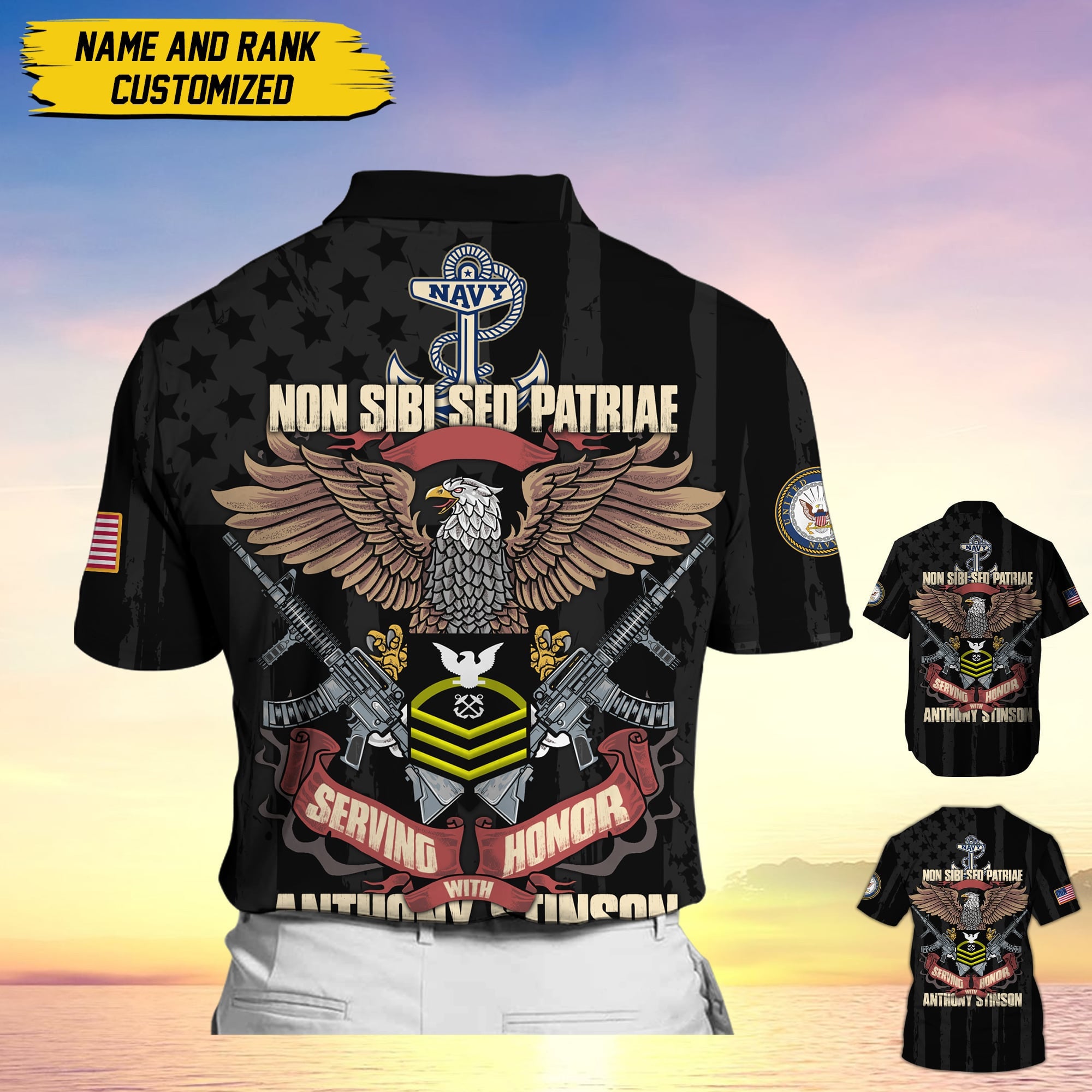 Non Sibi Sed Patriae Serving With Honor US Navy Personalized All Over Printed MH310506