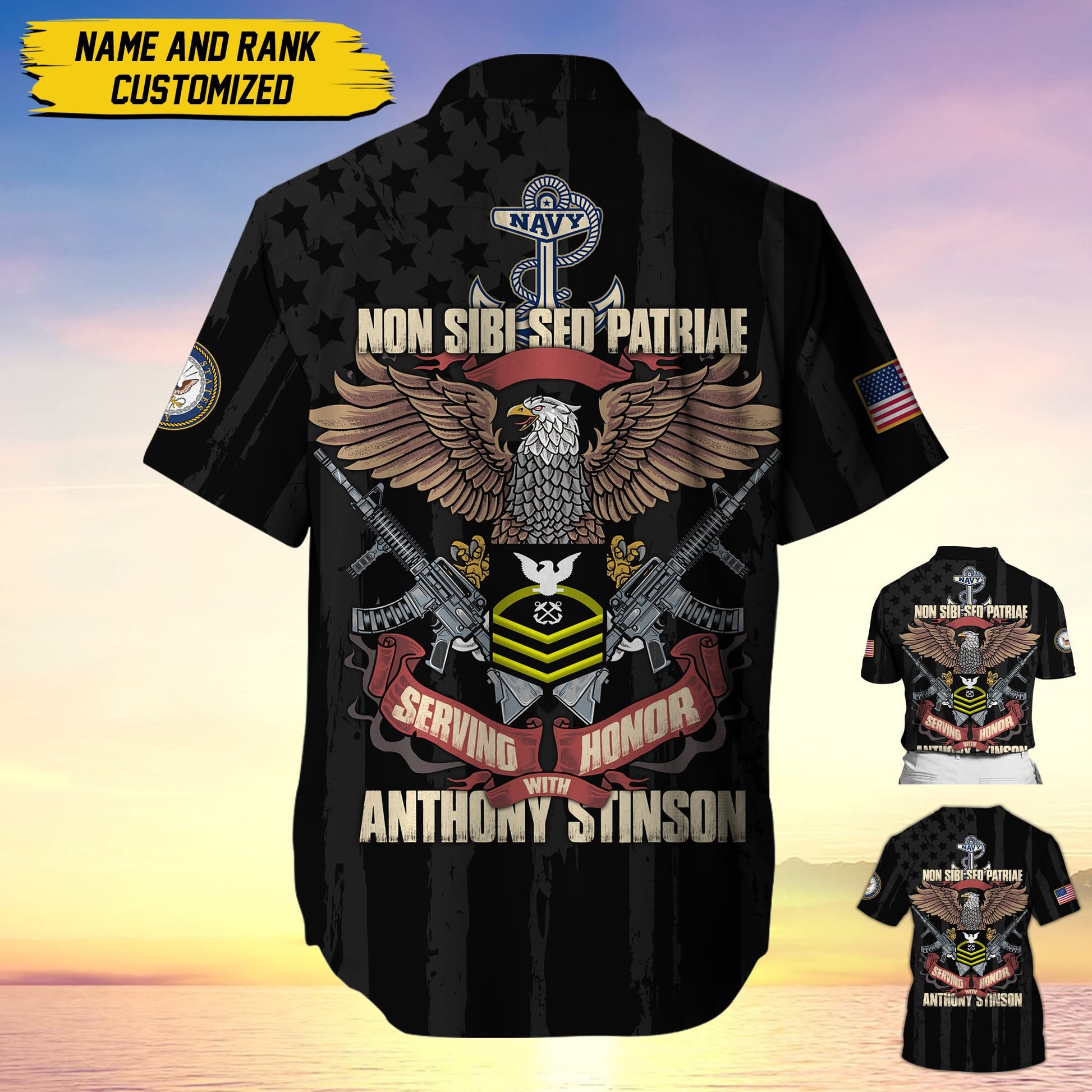 Non Sibi Sed Patriae Serving With Honor US Navy Personalized All Over Printed MH310506