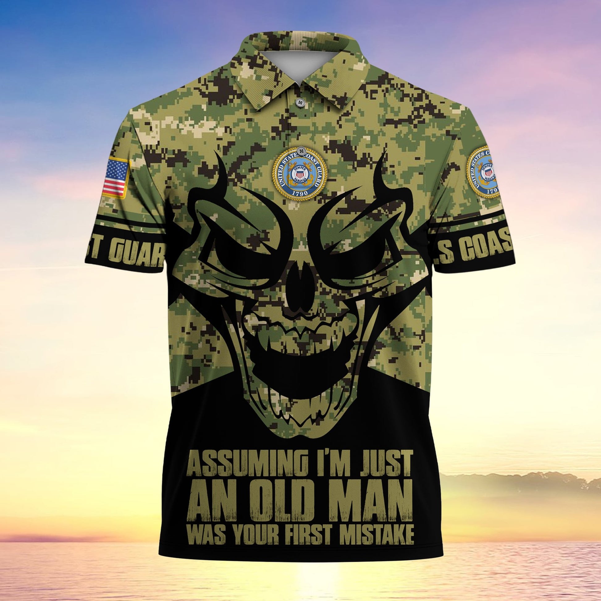 Assuming I'm Just An Old Man Was Your First Mistake US Veteran MultiService Polo Shirt MH130602