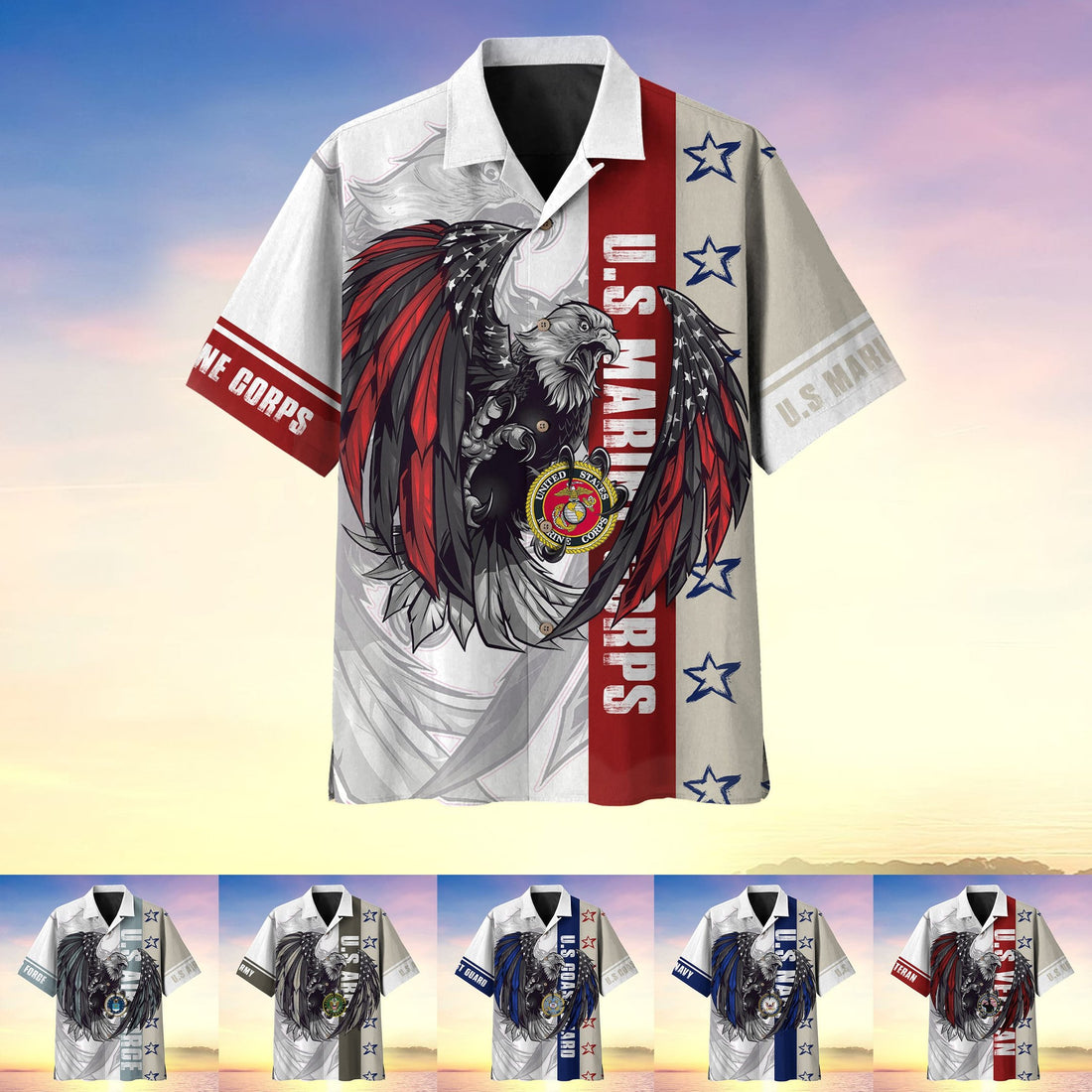 Cool Eagle US Veteran Multiservice Hawaii Shirt MH160603