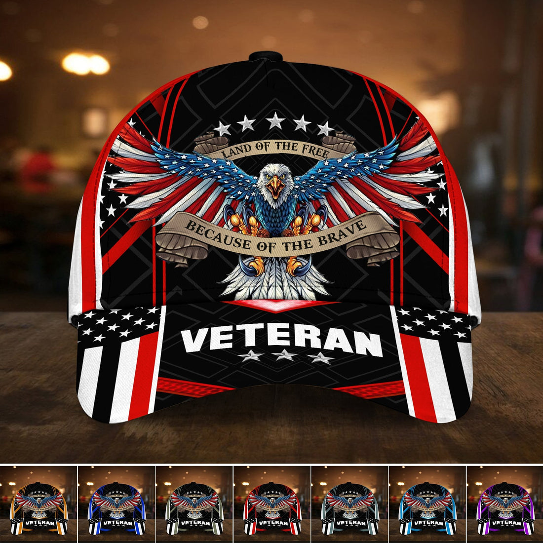 Land Of The Free U.S. Veteran 3D Cap PVC010702