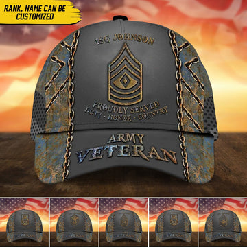 Unique Personalised U.S Veteran 3D Cap PVC110703
