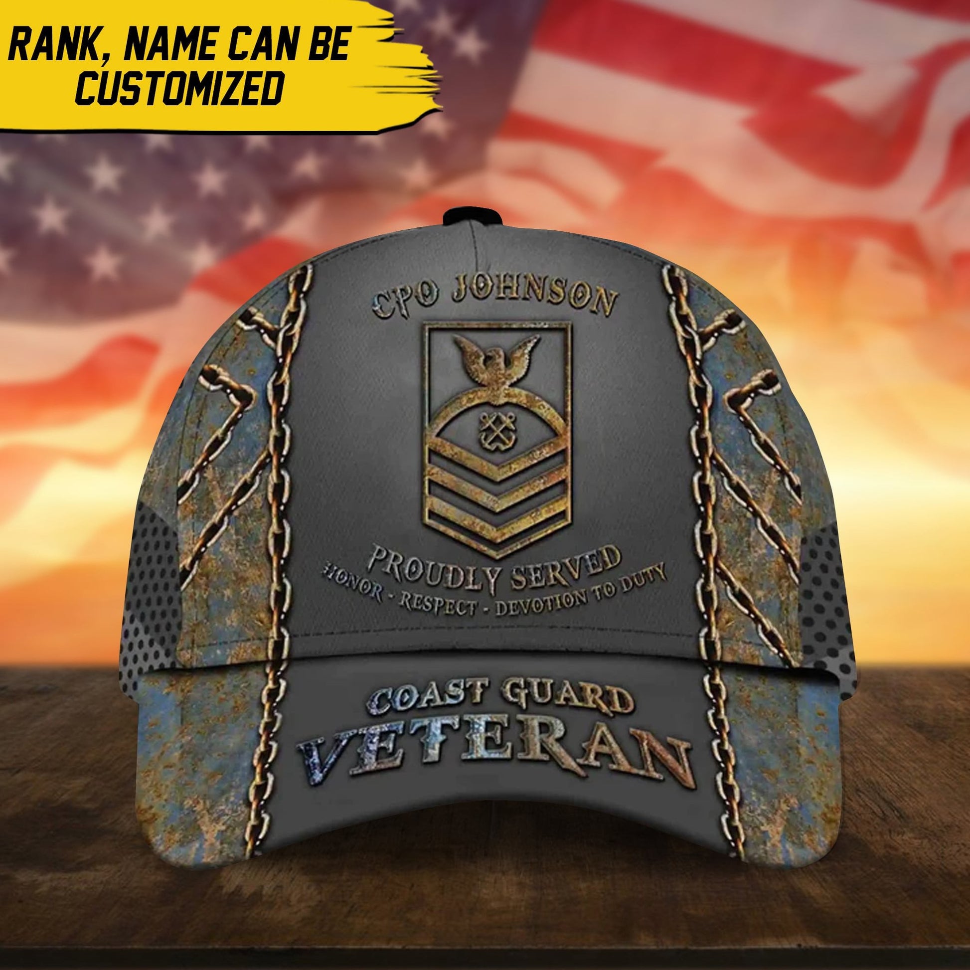 Unique Personalised U.S Veteran 3D Cap PVC110703