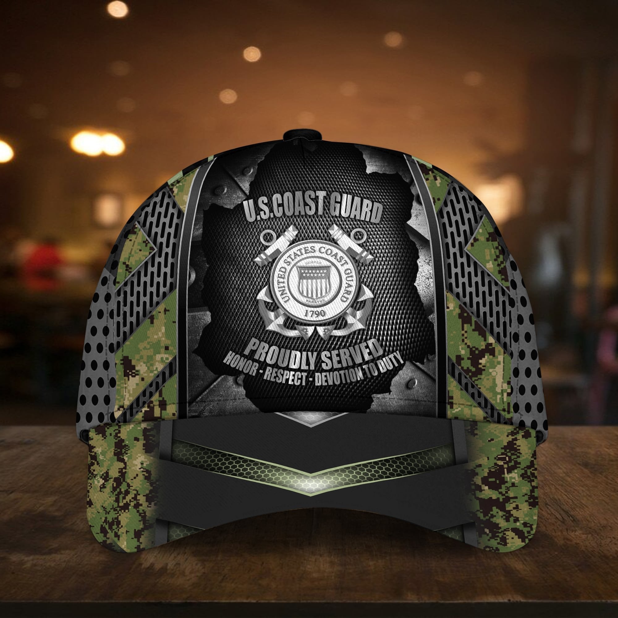 Camo Soldiers Multiservice U.S Veteran Cap PVC270603