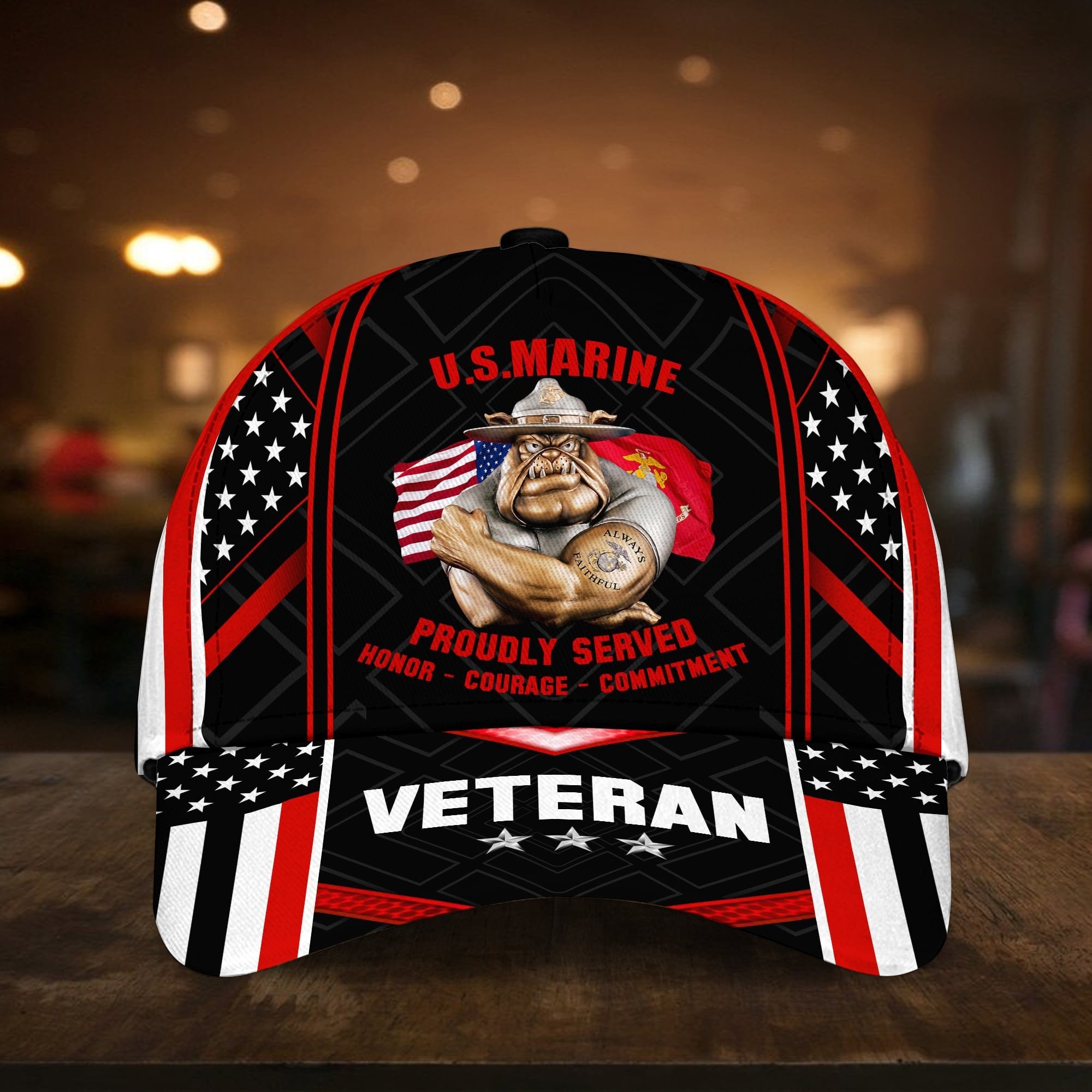 US Veteran Proudly Served Multiservice Cap PVC010703