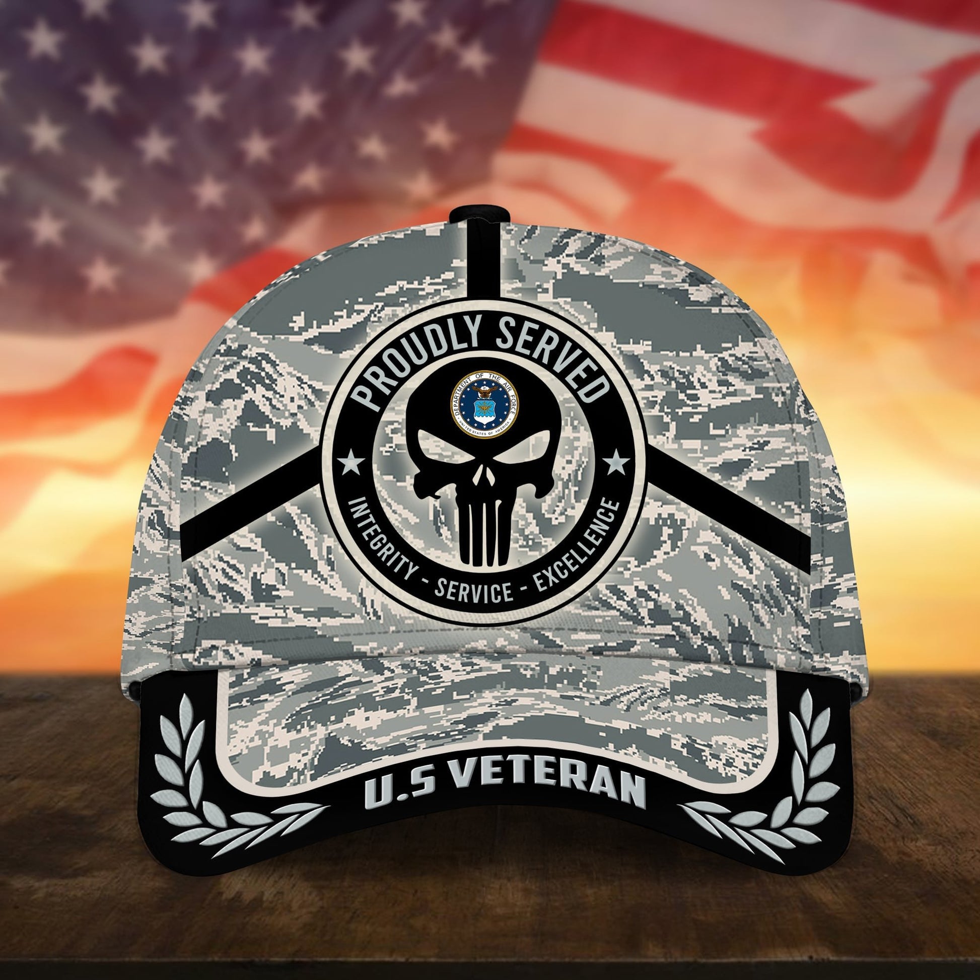 Badass Puniskull Multiservice U.S Veteran Cap NPVC150503